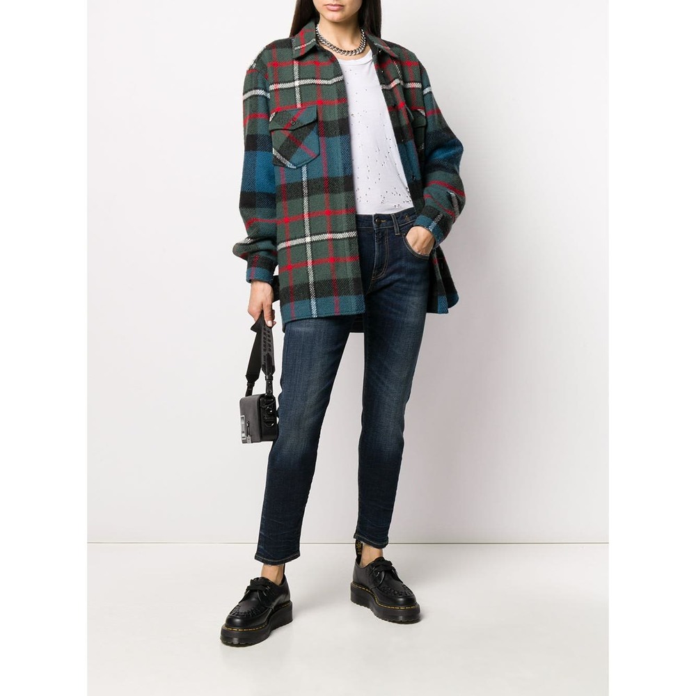 R13 Skinny Jeans Womens 28 Dark Wash Zip Fly Made in Italy Stretch Slim Fit